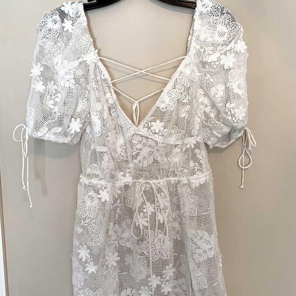 For Love & Lemons white daisy crochet maxi dress - Picture 9 of 17